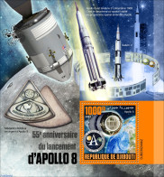 Djibouti 2023 Apollo 8, Mint NH, Transport - Space Exploration - Djibouti (1977-...)