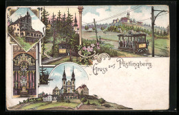 Lithographie Pöstlingberg, Bergbahn, Kirche Mit Altar  - Other & Unclassified