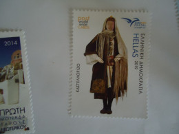 GREECE MNH NO GUM STAMPS 2013 POSTCARDS 2 EYRO COSTUMES - Andere & Zonder Classificatie