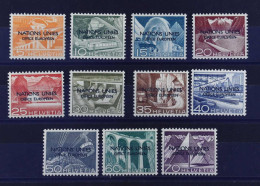Schweiz Ausg. F.d. Vereint. Nationen ONU, 1950, 1-11, Postfrisch - Dienstzegels