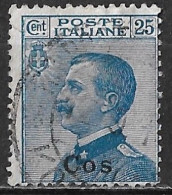 DODECANESE 1912 Black Overprint COS On Italian Stamp 25 C Blue Vl. 5 - Dodekanesos