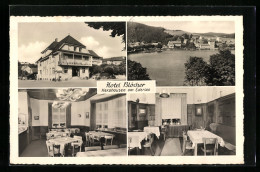 AK Herzhausen A. Edersee, Hotel Blöcher, Ortsansicht  - Edersee (Waldeck)