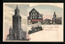 AK Grosser Feldberg I. Taunus, Gasthaus, Turm, Gipfel  - Taunus