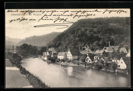 AK Gernsbach Im Murgtal /Schwarzwald, Uferpartie  - Gernsbach