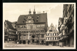 AK Tübingen A. N., Marktplatz Mit Hotel Lamm Und Geschäften  - Tuebingen