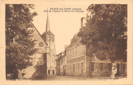 23-EVAUX LES BAINS-L EGLISE ET HOTEL DE L EUROPE-N T6020-B/0095 - Evaux Les Bains