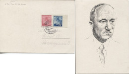 Tschechoslowakei Bustehrad 10.6.45 Portraitkarte Benes Sonderstempel Zerstörung Von Lidice - Cartas & Documentos
