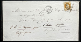 N°13 10c BISTRE NAPOLEON SUR LETTRE / RENNES 20 JUIL 1861 POUR LE CHATEAU DE LA CANIERE / LSC ARCHIVE DE CHAZELLES - 1849-1876: Klassik