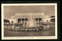 AK Düsseldorf, Gesolei 1926, Hauptrestaurant Mit Leuchtfontäne  - Expositions