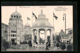 AK Düsseldorf, Gewerbe- Und Industrie-Ausstellung 1902, Friedrich Krupp Essen Und Musikpavillon  - Expositions