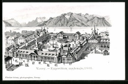 Lithographie Vevey, Exposition Cantonale 1901, Panorama, Ausstellung  - Exhibitions