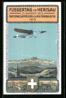 AK Herisau, Nationalsammlung Für Militäraviatik 1913, Flugzeug, Kirche Und Wappen  - Herisau