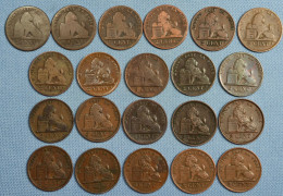 Belgique / Belgium • 21x • 2 Centimes • ≥ 1835 • All Different • Some Scarcer Dates, Overdates Or High Grades • [24-623] - Sammlungen