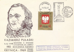 Poland Postmark D69.05.09 KRYNICA.kop: Monument K. Pulaski - Postwaardestukken