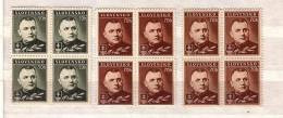 1939 /42 - President Tiso  Michel Nr.67/68- (x+Y)  3v.-MNH  Block Of Four   Slovaquie / Slovakia - Neufs