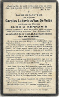 Doodsprentje Van 'Carolus Ludovicus Van De Velde' - Religión & Esoterismo