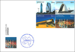 Azerbaijan 2017 FDC First Day Cover Book “Azerbaijan”. Modern Architecture 2 - Azerbaijan