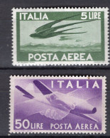 Y6121 - ITALIA AEREA Ss N°155/56 - ITALIE AERIENNE Yv N°141/42 ** - Luchtpost