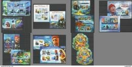 Ks 2010,2015 Fauna Fish & Marine Life Jacques-Yves Cousteau !!! 7Kb+7Bl Mnh - Other & Unclassified