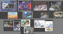 B1211 Maldives Space Exploration Gagarin Armstrong Apollo-Soyuz ! 4Kb+10Bl Mnh - Other & Unclassified