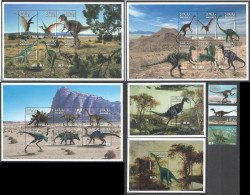 B1194 Maldives Dinosaurs Prehistoric Animals Fauna ! 3Kb+2Bl+1Set Mnh - Prehistorics