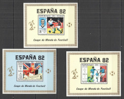 B1255 Imperf Chad Sport Football World Cup 1982 Mexico 1970 3Bl Mnh - Sonstige & Ohne Zuordnung