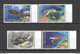 Nw685 2020 Rarotonga Sea Turtles !!! Sale Marine Life Reptiles Fauna Set Mnh - Meereswelt