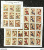 Ec168-169 1983 Paraguay Art Horses Knights Michel 49 Euro Big Sh Folded In 2+Kb Mnh - Other & Unclassified