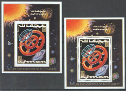 B1073 Imperf,Perf 1971 Ajman Space Future Of Planets Michel 20 Euro 2Bl Mnh - Other & Unclassified