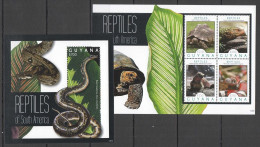 B1180 2012 Guyana Fauna Reptiles Of South America Turtles Snakes Kb+Bl Mnh - Sonstige & Ohne Zuordnung