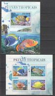 B1346 2016 Mozambique Fauna Tropical Fish & Marine Life 1Kb+1Bl Mnh - Meereswelt