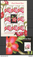 Pm053 2015 Antigua & Barbuda Pink Desert Rose Flowers Kb+Bl Mnh - Sonstige & Ohne Zuordnung