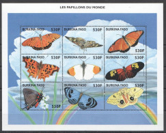 Nw0608+Pk279 Burkina Faso Fauna Butterflies Les Papillons Du Monde !!! 2Kb Mnh - Schmetterlinge