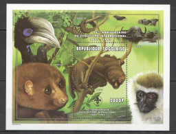 B1129 1997 Togo Fauna Wild Animals Birds Scouting 90Th Anniversary 1Bl Mnh - Sonstige & Ohne Zuordnung