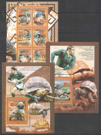 B1079 2008 Guinea Fauna Reptiles Turtles Les Tortues Rugby 1Kb+2Bl Mnh - Other & Unclassified