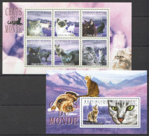 B1246 2009 Guinea Pets Cats Domestic Animals Fauna 1Bl+1Kb Mnh - Gatti