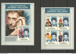 Tg733 2013 Togo Music Famous People Johnny Halliday Kb+Bl Mnh - Musik