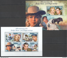 Ml697 2014 Maldives Famous People Marilyn Monroe Wedding Dimaggo Kb+Bl Mnh - Autres & Non Classés