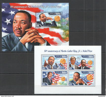 Ml433 2014 Maldives Famous People 50Th Anniversary Martin Luther King Kb+Bl Mnh - Altri & Non Classificati