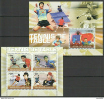 Tg1242 2010 Togo Sport Table Tennis Ping Pong Champions Bl+Kb Mnh - Tafeltennis