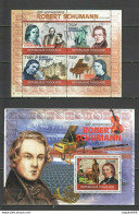 Tg1240 2010 Togo Famous People Art Music Composer Robert Schumann Bl+Kb Mnh - Other & Unclassified