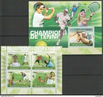 Tg1225 2010 Togo Sport Tennis Champions Federer Djokovic Nadal Serena Bl+Kb Mnh - Tennis