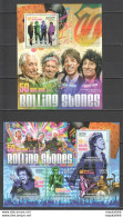 Ca806 2012 Central Africa Famous People Music Rolling Stones Bl+Kb Mnh - Musique