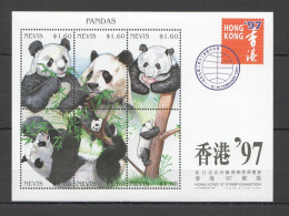 B1238 1997 Nevis Fauna Wild Animals Pandas Hong Kong Expo Kb Mnh - Sonstige & Ohne Zuordnung