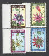 B1096 Montserrat Art Easter 1973 Flowers Orchids Back Side Text #287-90 1Set Mnh - Orchidee