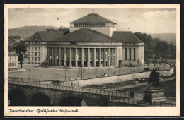 AK Saarbrücken, Blick über Die Saar Auf Das Gautheater  - Théâtre