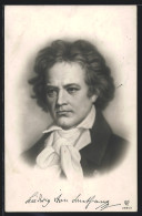 AK Komponist Ludwig Van Beethoven Mit Halstuch  - Artistes
