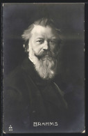 Künstler-AK Komponist Johannes Brahms, Portrait Mit Blick Auf Den Betrachter Gerichtet  - Artisti
