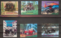 YEMEN Kingdom Old Cars 3 D Set 6 Stamps  MNH - Automobili