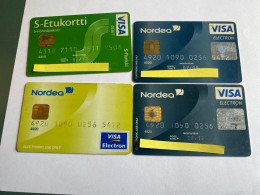 - 1 - Finland 4 Credit Cards VISA - Geldkarten (Ablauf Min. 10 Jahre)